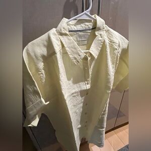 J. Crew womens Light Yellow Short Sleeve Shirt